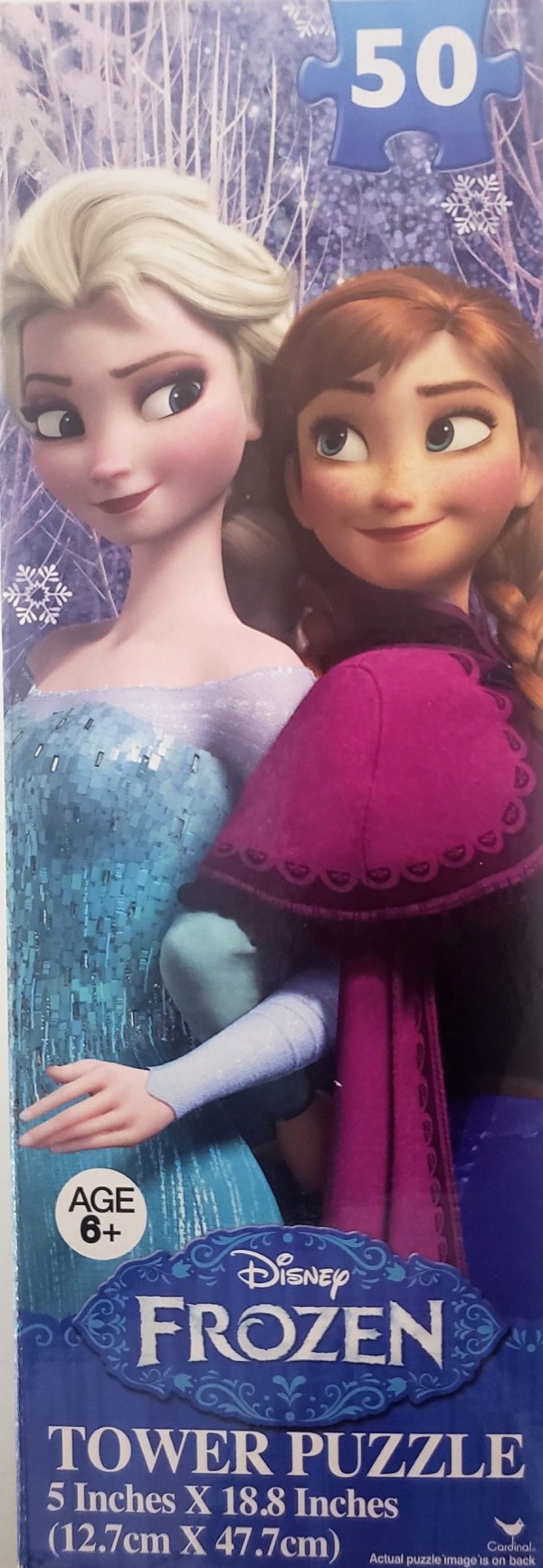 Cardinal 50 Piece Puzzle Tower Puzzle - Disney Frozen Anna & Elsa