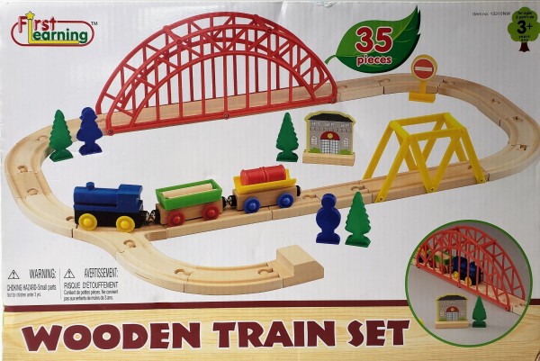 First Learning Wooden Train Set 35 Piece