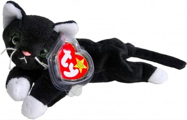 Ty Beanie Babies - Zip The Black Cat with White Paws