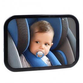 Safe Baby Car Mirror for Rear View Facing Back Seat for Infant Child, Fully Assembled and Adjustable, Backseat Shatterproof Mirror with Perfect Reflection
