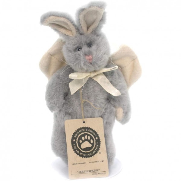 Boyds Bears Plush Ornament - Jeri Hopkins - Angel Hare Rabbit 6"