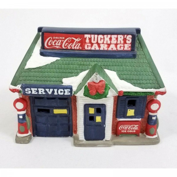 Coca Cola American Classics Collection Tucker's Garage Service Station Lighted House 1995