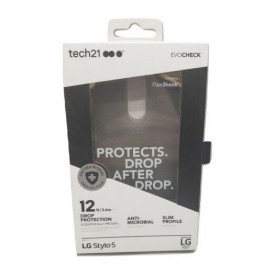 Tech21 -Evo Check Case for LG Stylo 5 Black/Smoke Shock Gel Impact