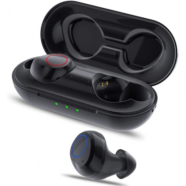 Wireless Bluetooth Earbuds KUNGIX True Wireless Headphones, Bluetooth 5.0 3D Stereo Sound Touch Mini Noise Cancelling Earphones, Sweatproof Sports TWS Earbuds Built in Microphone for iPhone Android
