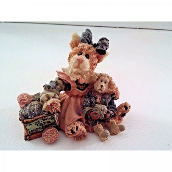 Boyds Bears Purrstone Resin Cat Figurine Clawdette Fuzzface & Wuly...Yarn Merchants