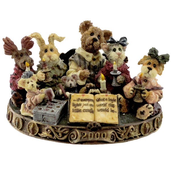 Boyds Bears Bearstone Resin Figurine Light a Candle for a Brighter World Retired 227805