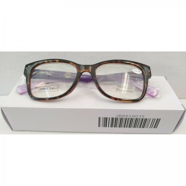 Joy Mangano Shades Reading Glasses +3.50 readers Tortoise/Purple
