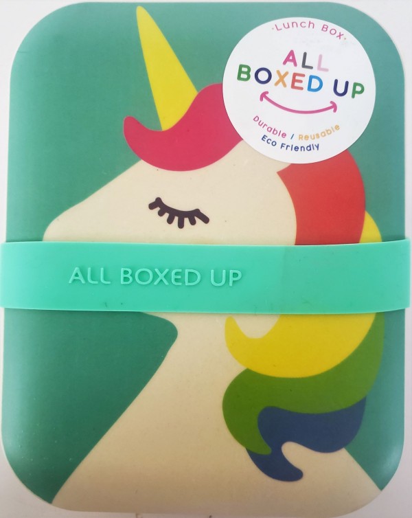 All Boxed Up Eco Friendly Lunch Box - Pink/Green Unicorn