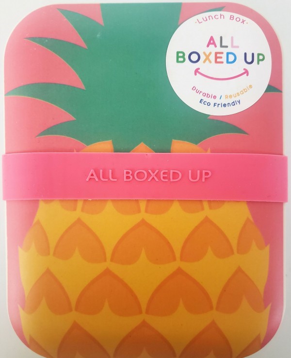 All Boxed Up Eco Friendly Lunch Box - Yellow/Blue Pineapple
