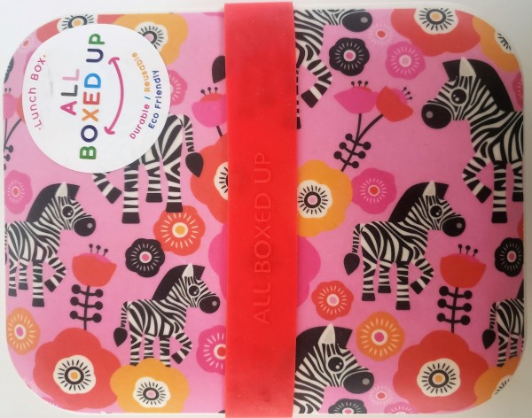 All Boxed Up Eco Friendly Lunch Box - Pink/Gold Zebras