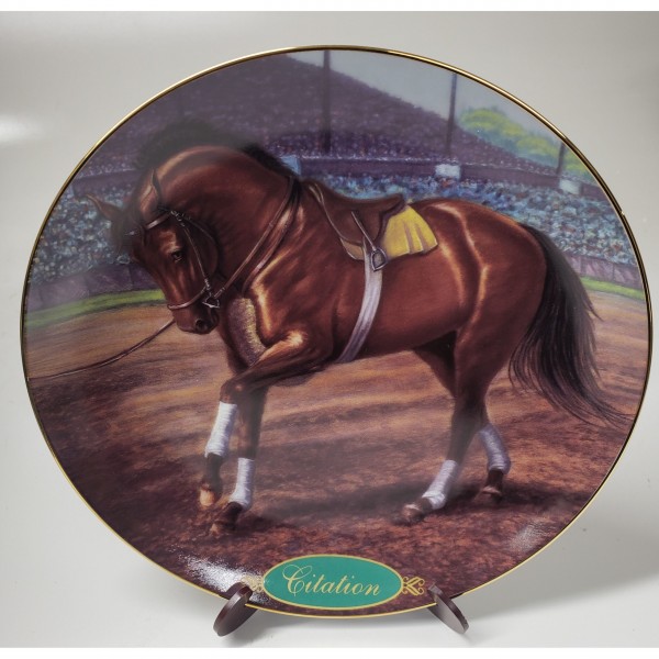 Danbury Mint Race Horse Collector Plate Citation Champion Thoroughbreds Collection by Susie Morton