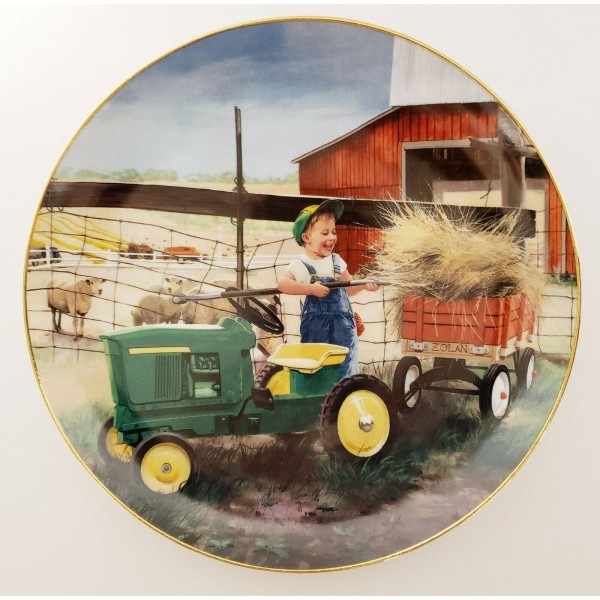 Danbury Mint Pitching In Plate Donald Zolan Collection Little Farmhands