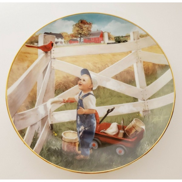 Danbury Mint Plate Morning Song Donald Zolan Collection Little Farmhands