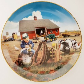 Danbury Mint Too Busy To Play Plate Donald Zolan Collection Little Farmhands