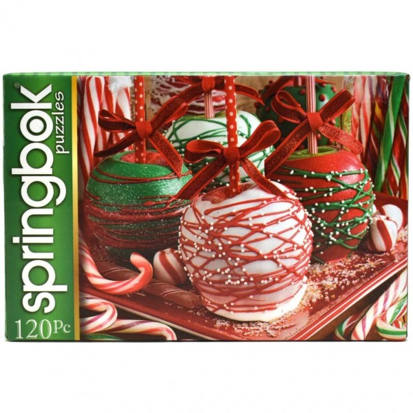 Springbok Puzzles - New 120 Piece Mini Jigsaw Puzzle - Apple-icious! - 8.5 x 11 inches Mini Travel Size Puzzle - Holiday Stocking Stuffer