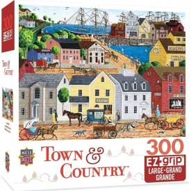 MasterPieces Town & Country Home Port Ocean Pier Large EZ Grip Jigsaw Puzzle by Art Poulin, 300-Piece