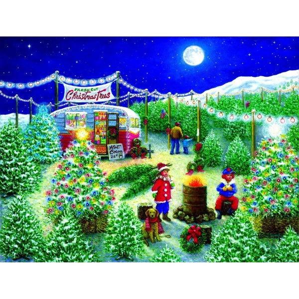 A Lot of Christmas Trees 300 pc Jigsaw Puzzle by SunsOut - Christmas Puzzle