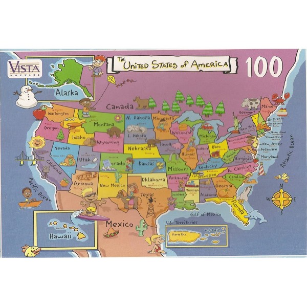 USA Map Puzzle-100 Pieces