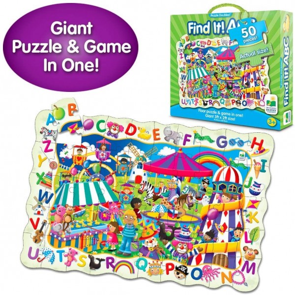 The Learning Journey Puzzle Doubles - Find It! ABC - 50 Piece Puzzle - Toys & Gifts for Boys & Girls Ages 3 and Up, 24" H x 36" W x 0.08" D