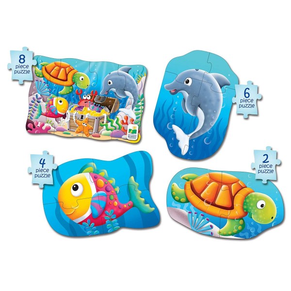 The Learning Journey My First 4-In-A-Box Puzzle – Ocean – Educational Toddler Toys & Gifts for Boys & Girls Ages 2 & Up
