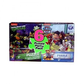 6 Puzzle Party Pack: Paw Patrol, Blaze and the Monster Machines & Ninja Turtles (6 items)