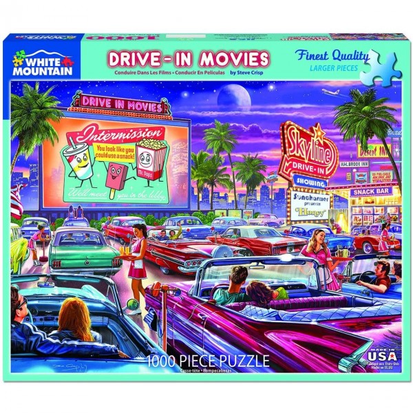 White Mountain Puzzles Drive-in Movie 1000 Piece Puzzle