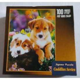 Puppies and Flowers 100 Piece 9" X 12" Puzzle Cuddlies Series by E&L Corporation