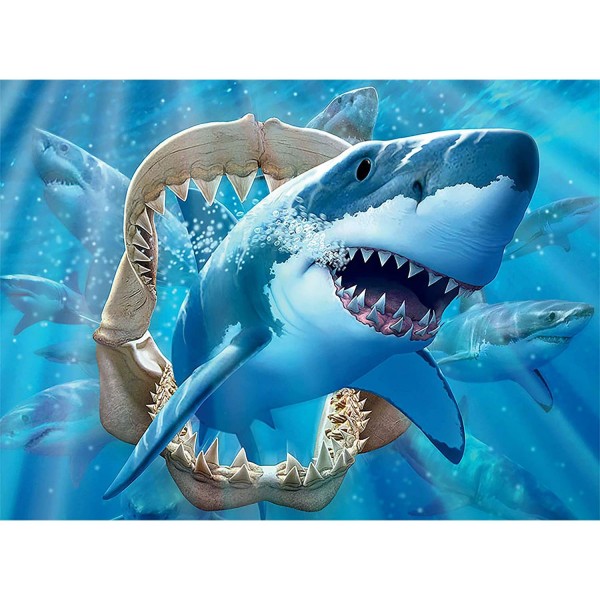 Ceaco Undersea Glow Great White Delight Jigsaw Puzzle 100 Piece