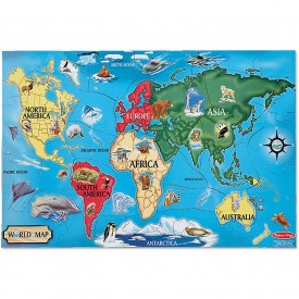 Melissa & Doug World Map Floor Puzzle - 33 Pcs