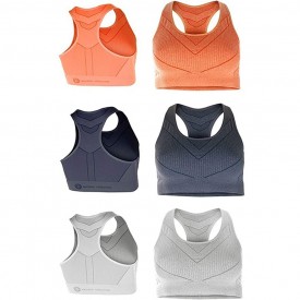 Crivit New Fitness Ladies Pack of 1 Gym Yoga Running Sports Bra Natural Evolution Size Small 38/40 (Orange)