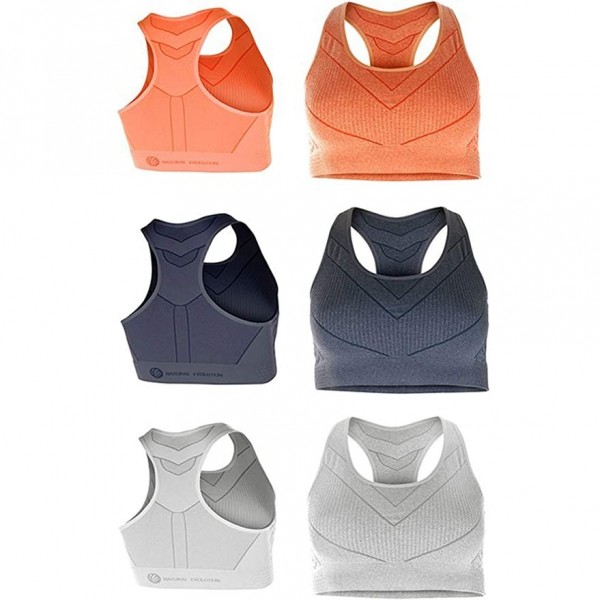 Crivit New Fitness Ladies Pack of 1 Gym Yoga Running Sports Bra Natural Evolution Size Large 46/48 (Orange)
