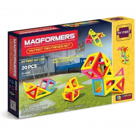Magformers Tiny Friends 20 Pieces, Rainbow Colors, Educational Magnetic Geometric Shapes Tiles Building STEM Toy Set Ages 3+