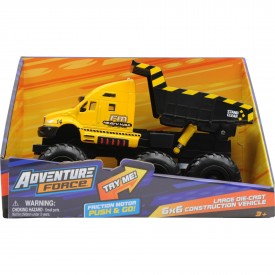 Adventure Force Large Die-Cast 6x6 Construction Vehicle Dump Truck With Friction Motor Push & Go