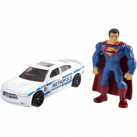 Hot Wheels Batman v Superman Dawn of Justice Superman Mini Fig & Dodge Charger Vehicle
