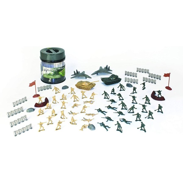 True Heroes Military Playset 72 Piece Set With Storage Container