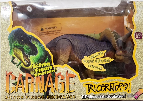 1997 Resaurus Company Carnage Triceratops Dinosaur Action Figure Toy