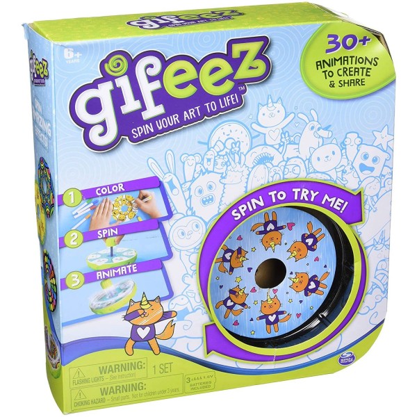 Gifeez, Spinning GIF Art Studio, Creates Over 30 Custom Animations, for Kids Aged 6 & Up