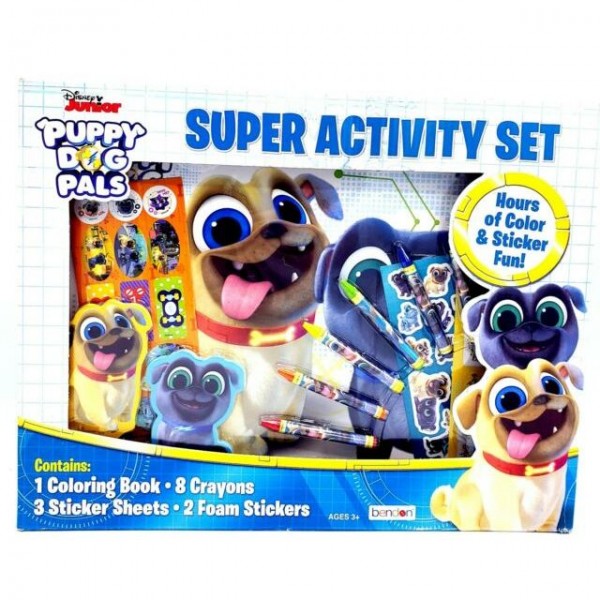 Disney Puppy Dog Pals Super Activity Set Coloring Sticker Fun Ages 3+