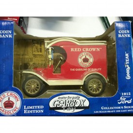 Gearbox 1912 Red Crown Gasoline Coin Bank Ford Delivery Truck 1/24 Scale