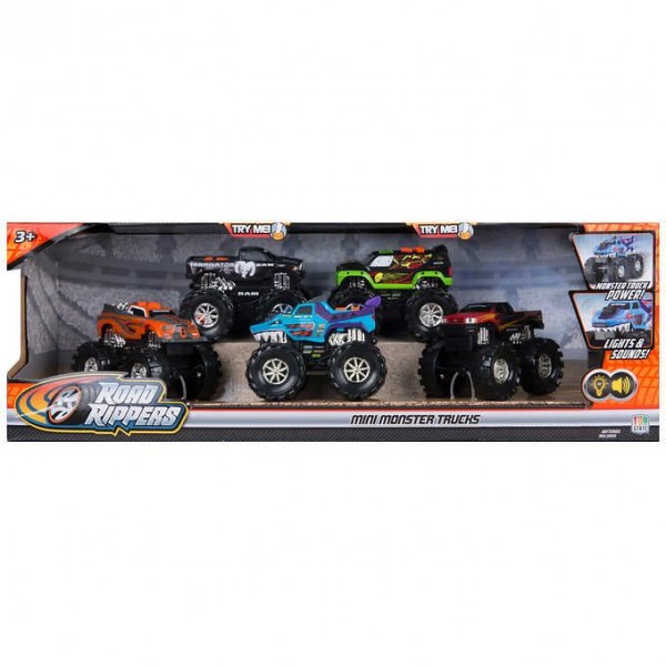 Toy State Road Rippers Mini Monster Trucks 5-pack