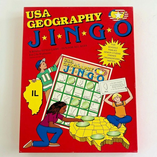 USA Geography J-I-N-G-O Bingo Style Game Educational Home School