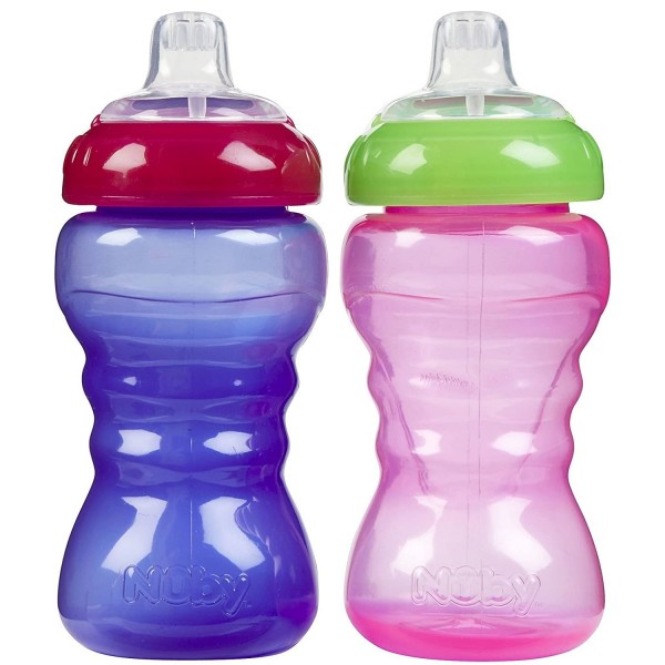 Nuby Easy Grip No Spill Sipper Soft Spout - Girl - 10 oz - 2 ct
