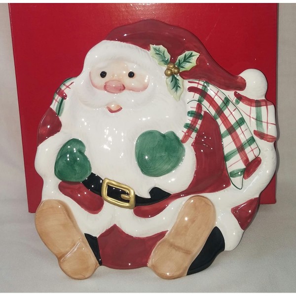 Fitz & Floyd Santa Canape Plaid Plate