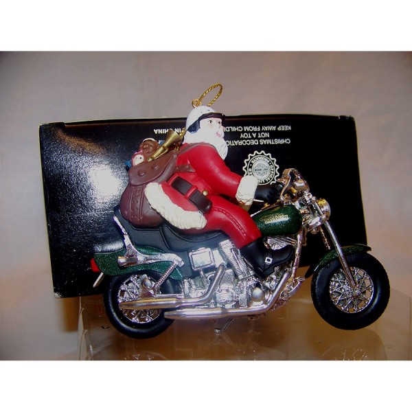 Harley Davidson North Pole Motorcycle Club Santa Ornament