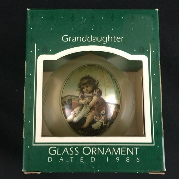 Vintage 1986 Glass Christmas Ornament Hallmark Keepsake Granddaughter QX2736