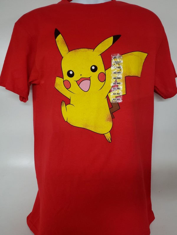 Pokémon Pikachu Graphic Short Sleeve T-shirt Adult Size Medium Red