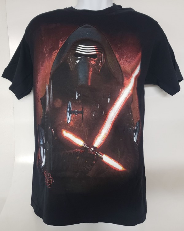 Star Wars Kylo Ren Short Sleeved Black T-Shirt Men Size Small Black