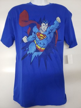 DC Comics Originals Superman Graphic Short Sleeve T-shirt Adult Size Large Blue