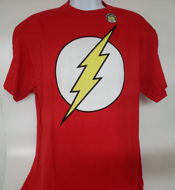 DC Comics Originals Flash Glow In The Dark Graphic T-shirt Adult Size Large Red