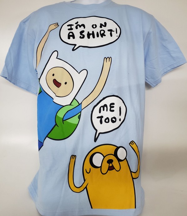 Cartoon Network Adventure Time Graphic Short Sleeve T-shirt Adult Size Medium Light Blue